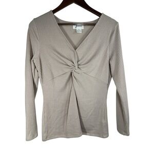 Andrea Jovine Beige Ribbed Women's Top / Size M